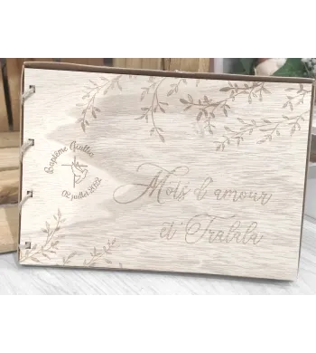 Livre d'or bois Mots d'amour et Tralala