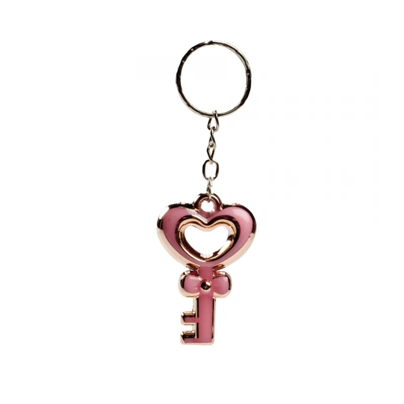 Porte clefs coeur rose