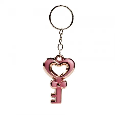 Porte clefs coeur rose