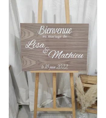 Panneau de Bienvenue Bois Modèle Simple