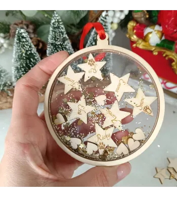 Boule de noel "Famille" Shaker