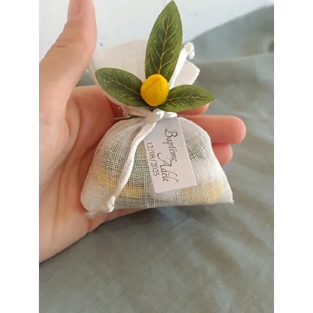 pochon dragees citron dolce vita mariage Italie